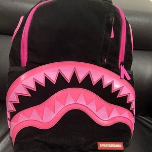 sprayground pink and black monster backpack